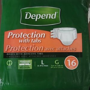 16 count Large adul diaper maximum absorbency